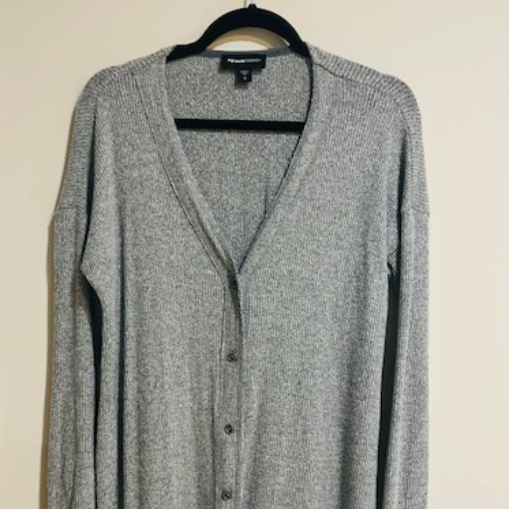 Fifteen Twenty Long Sleeve Cardigan Open Front Sweater Grey Small